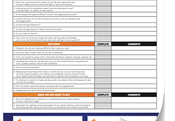 Test Drive Checklist